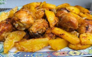 coxa de frango no forno com batatas